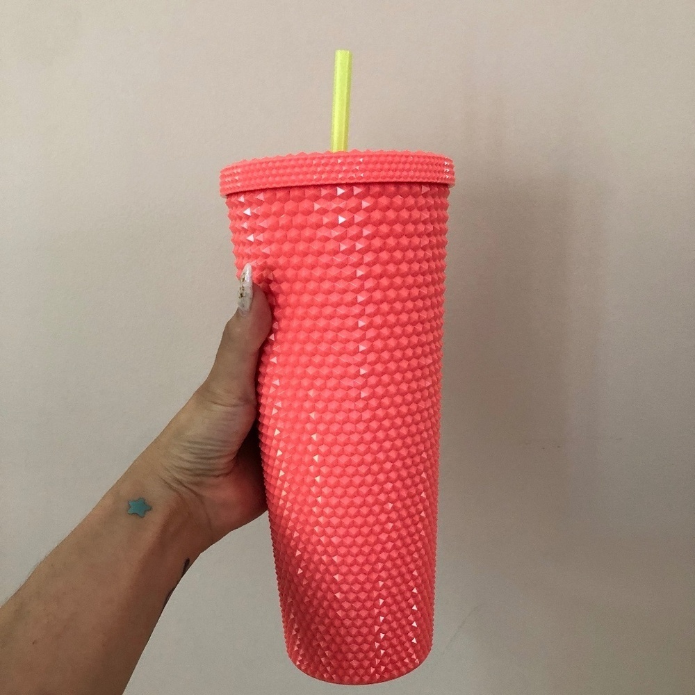 NWT Starbucks Coral Dragon Fruit Studded Tumbler 24 oz Venti Hawaii - Picture 3 of 4